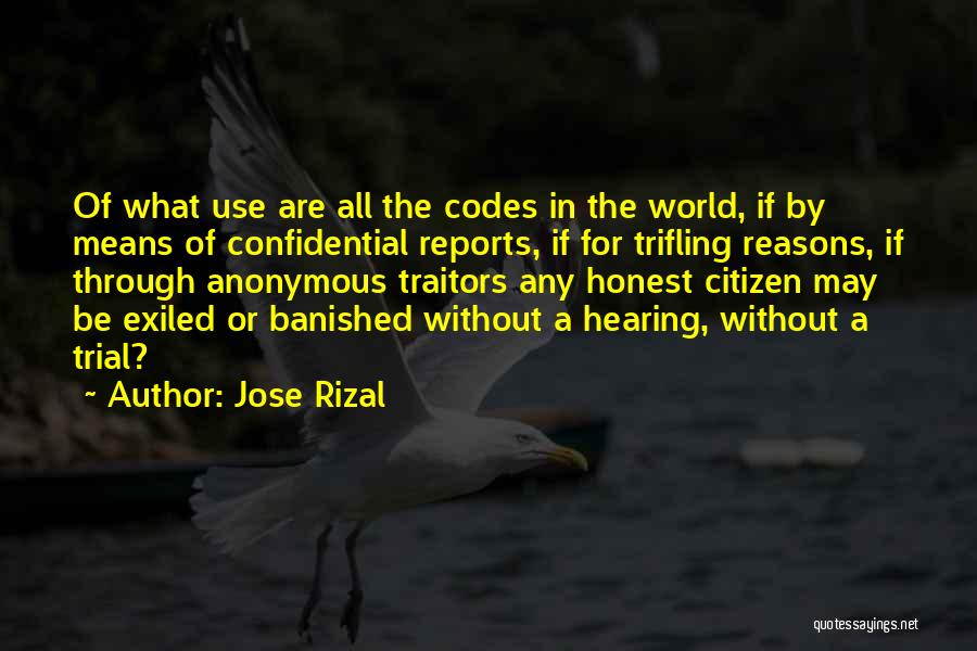 Jose Rizal Quotes: Of What Use Are All The Codes In The World, If By Means Of Confidential Reports, If For Trifling Reasons,