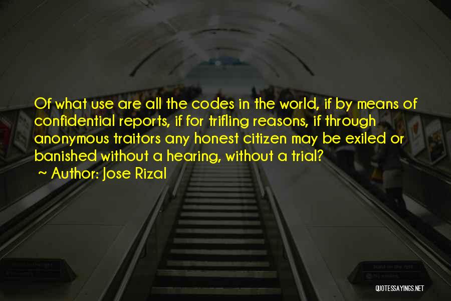 Jose Rizal Quotes: Of What Use Are All The Codes In The World, If By Means Of Confidential Reports, If For Trifling Reasons,