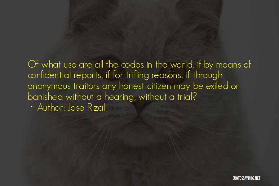 Jose Rizal Quotes: Of What Use Are All The Codes In The World, If By Means Of Confidential Reports, If For Trifling Reasons,