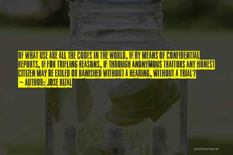 Jose Rizal Quotes: Of What Use Are All The Codes In The World, If By Means Of Confidential Reports, If For Trifling Reasons,