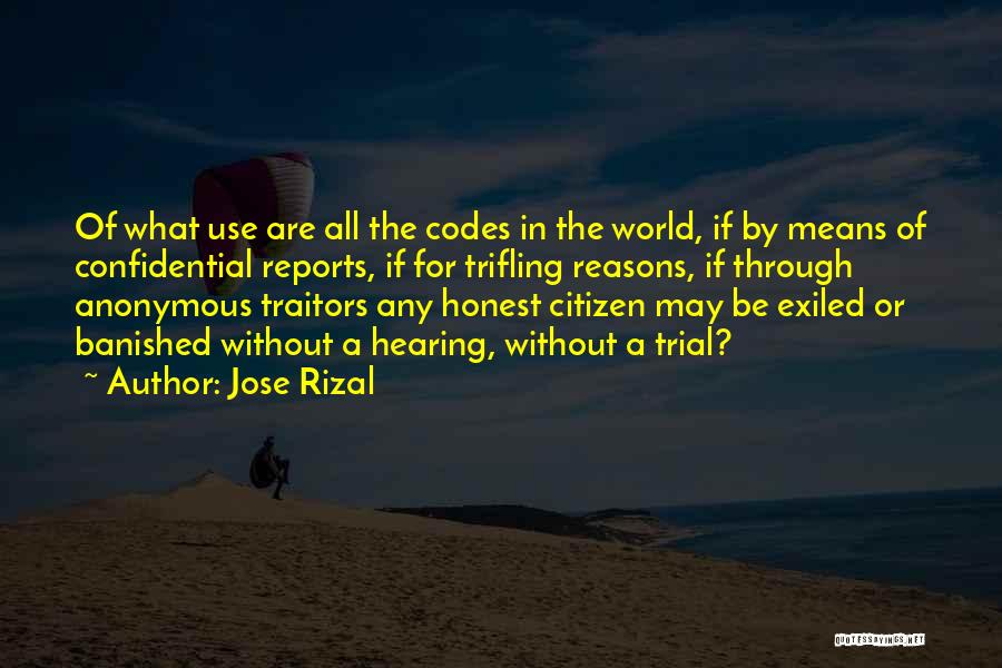 Jose Rizal Quotes: Of What Use Are All The Codes In The World, If By Means Of Confidential Reports, If For Trifling Reasons,