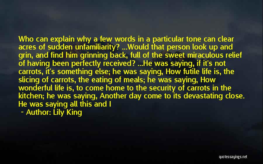 Lily King Quotes: Who Can Explain Why A Few Words In A Particular Tone Can Clear Acres Of Sudden Unfamiliarity? ...would That Person