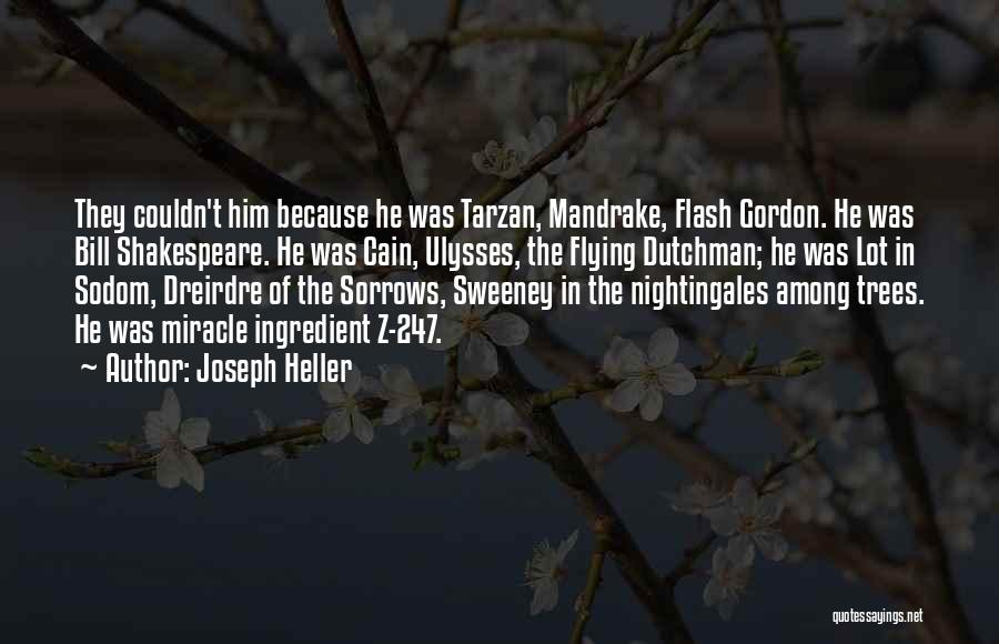 Joseph Heller Quotes: They Couldn't Him Because He Was Tarzan, Mandrake, Flash Gordon. He Was Bill Shakespeare. He Was Cain, Ulysses, The Flying