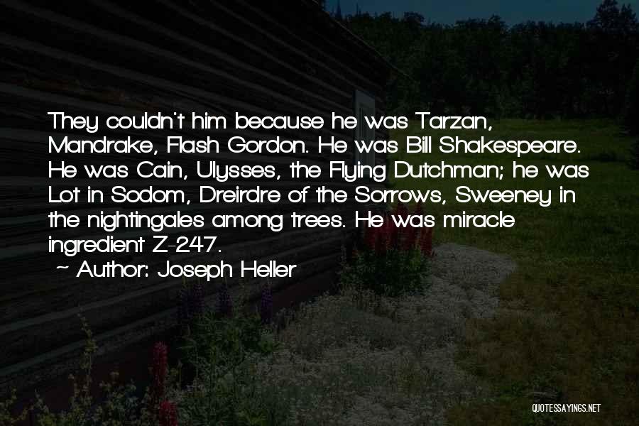 Joseph Heller Quotes: They Couldn't Him Because He Was Tarzan, Mandrake, Flash Gordon. He Was Bill Shakespeare. He Was Cain, Ulysses, The Flying
