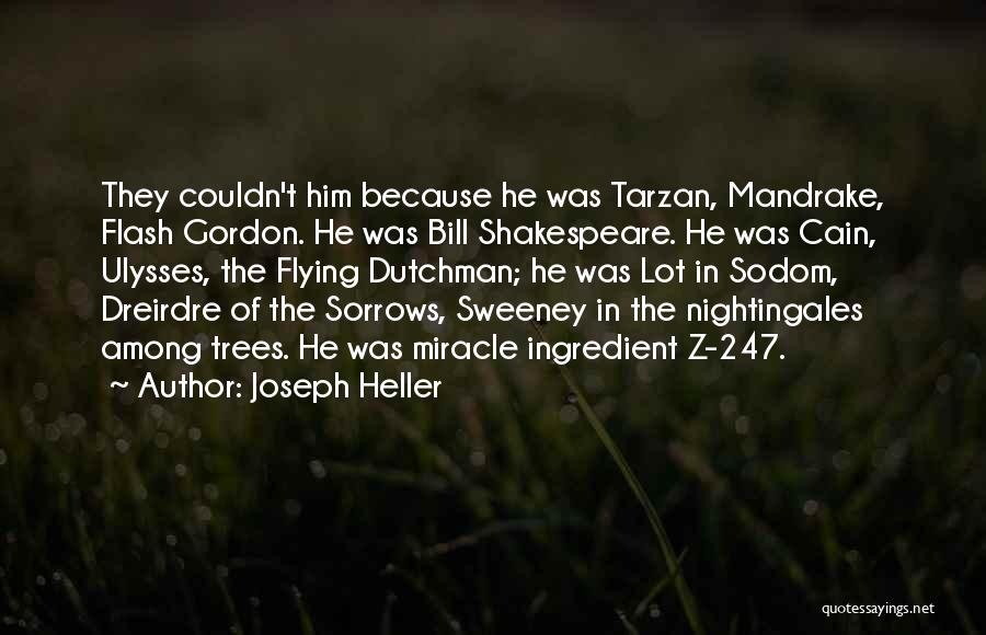 Joseph Heller Quotes: They Couldn't Him Because He Was Tarzan, Mandrake, Flash Gordon. He Was Bill Shakespeare. He Was Cain, Ulysses, The Flying