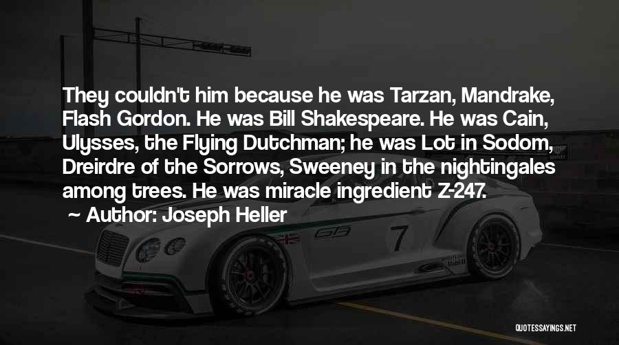 Joseph Heller Quotes: They Couldn't Him Because He Was Tarzan, Mandrake, Flash Gordon. He Was Bill Shakespeare. He Was Cain, Ulysses, The Flying