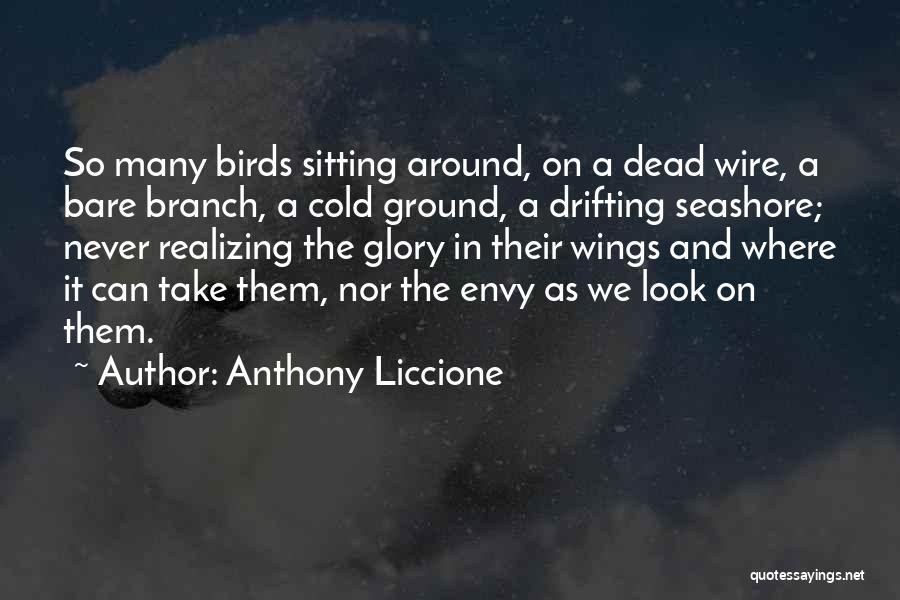 Anthony Liccione Quotes: So Many Birds Sitting Around, On A Dead Wire, A Bare Branch, A Cold Ground, A Drifting Seashore; Never Realizing