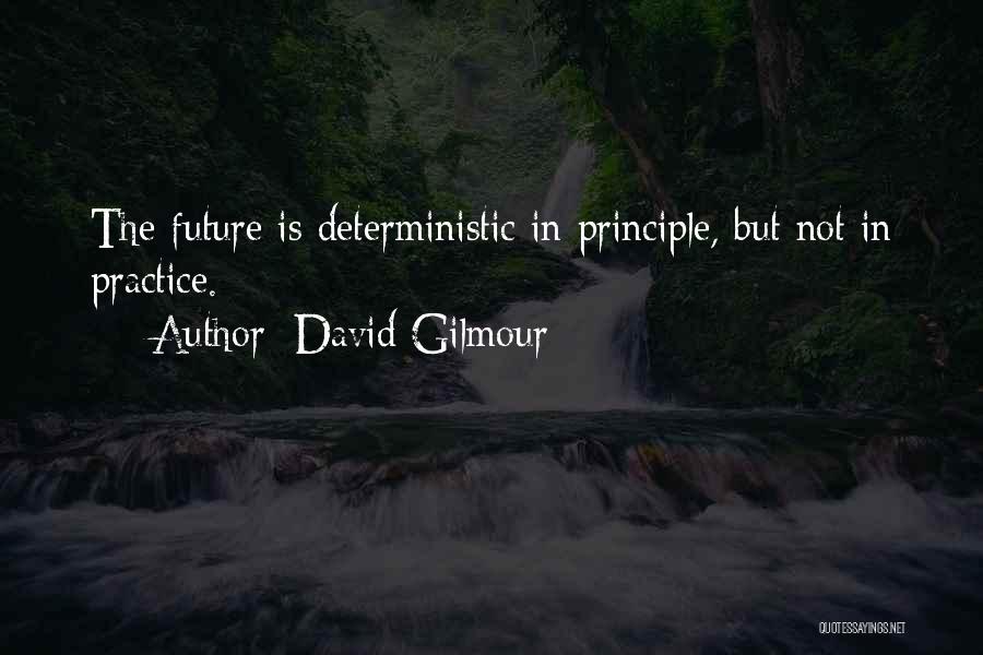 David Gilmour Quotes: The Future Is Deterministic In Principle, But Not In Practice.