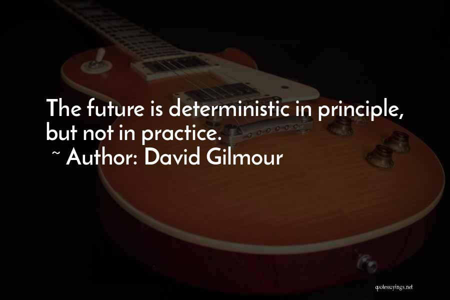 David Gilmour Quotes: The Future Is Deterministic In Principle, But Not In Practice.