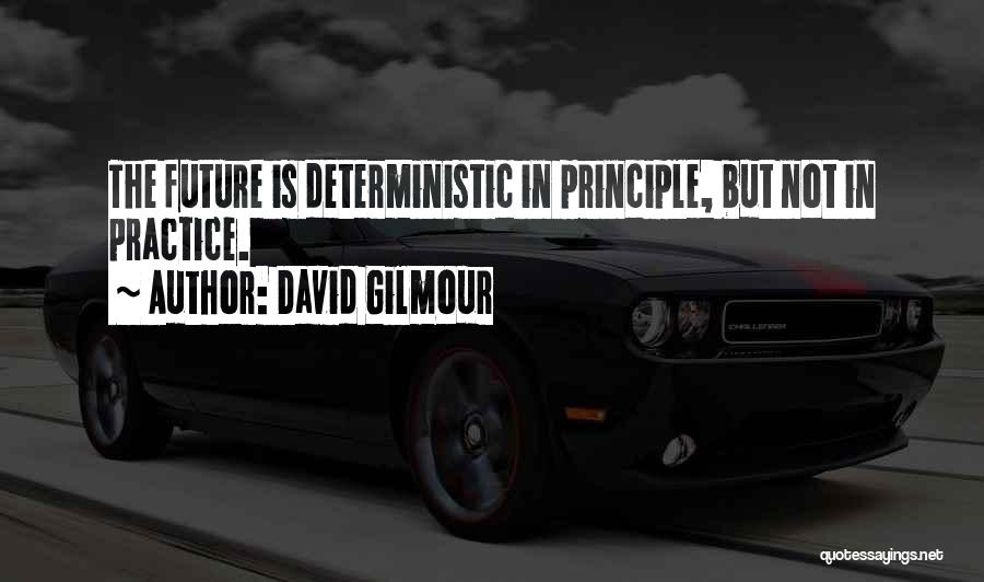 David Gilmour Quotes: The Future Is Deterministic In Principle, But Not In Practice.