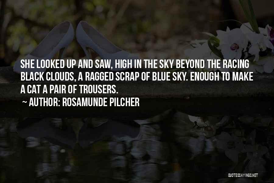 Rosamunde Pilcher Quotes: She Looked Up And Saw, High In The Sky Beyond The Racing Black Clouds, A Ragged Scrap Of Blue Sky.