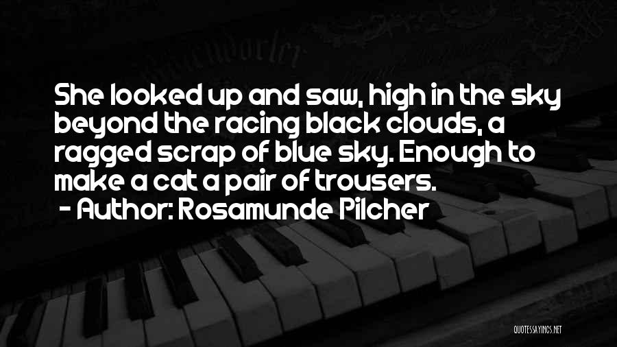 Rosamunde Pilcher Quotes: She Looked Up And Saw, High In The Sky Beyond The Racing Black Clouds, A Ragged Scrap Of Blue Sky.