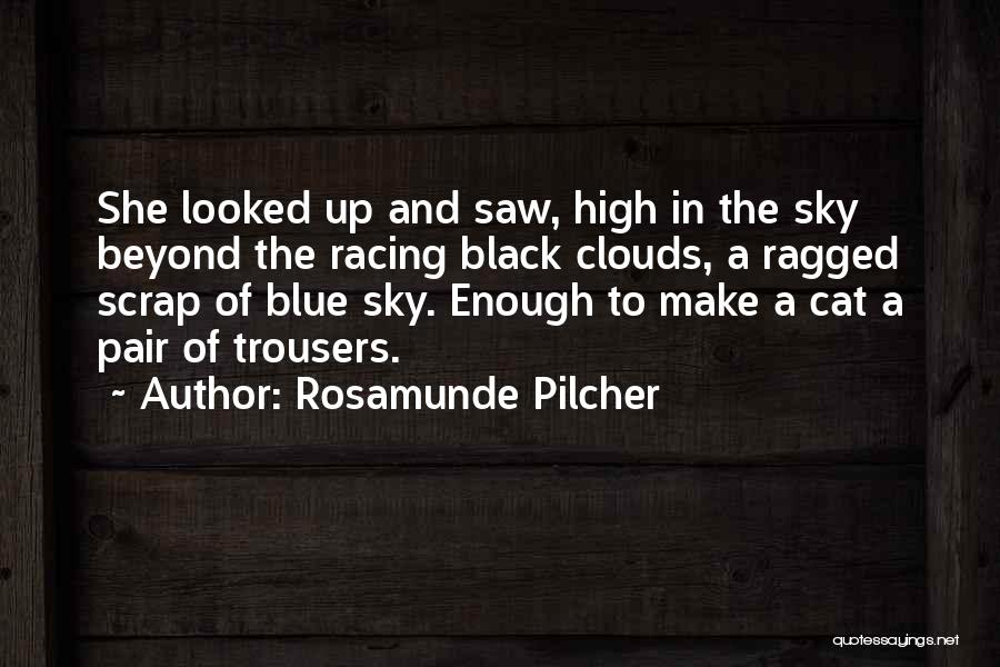Rosamunde Pilcher Quotes: She Looked Up And Saw, High In The Sky Beyond The Racing Black Clouds, A Ragged Scrap Of Blue Sky.