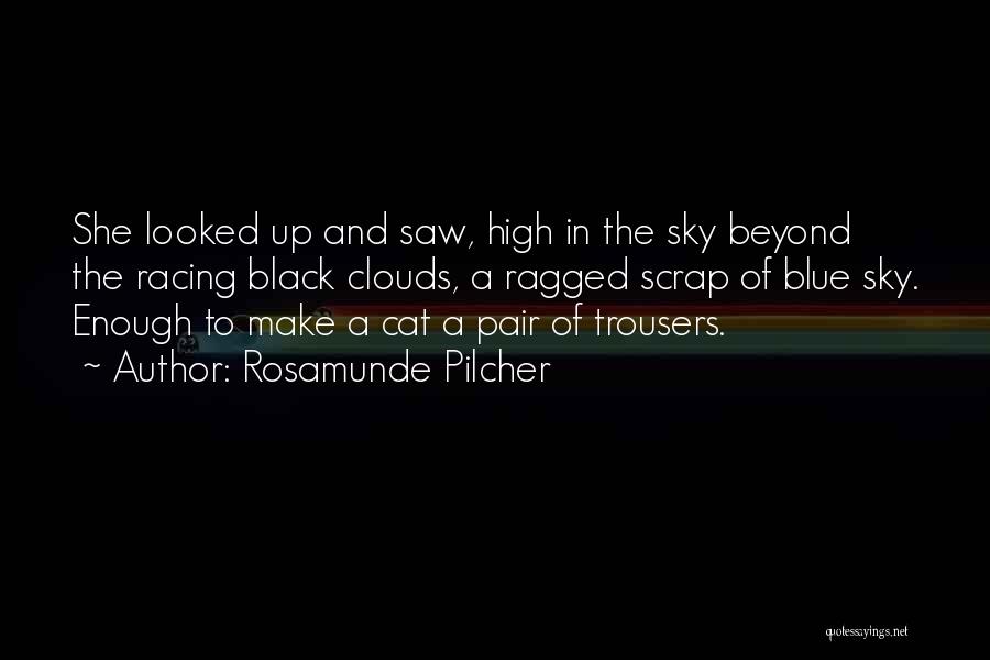Rosamunde Pilcher Quotes: She Looked Up And Saw, High In The Sky Beyond The Racing Black Clouds, A Ragged Scrap Of Blue Sky.