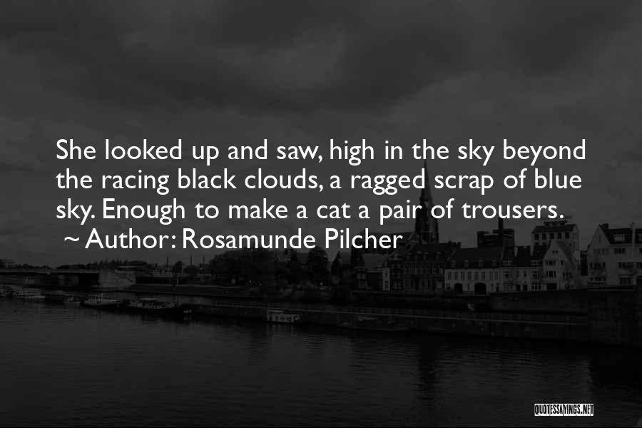 Rosamunde Pilcher Quotes: She Looked Up And Saw, High In The Sky Beyond The Racing Black Clouds, A Ragged Scrap Of Blue Sky.
