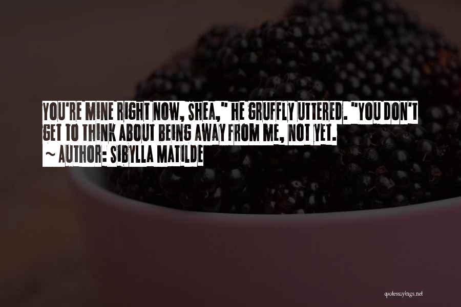 Sibylla Matilde Quotes: You're Mine Right Now, Shea, He Gruffly Uttered. You Don't Get To Think About Being Away From Me, Not Yet.