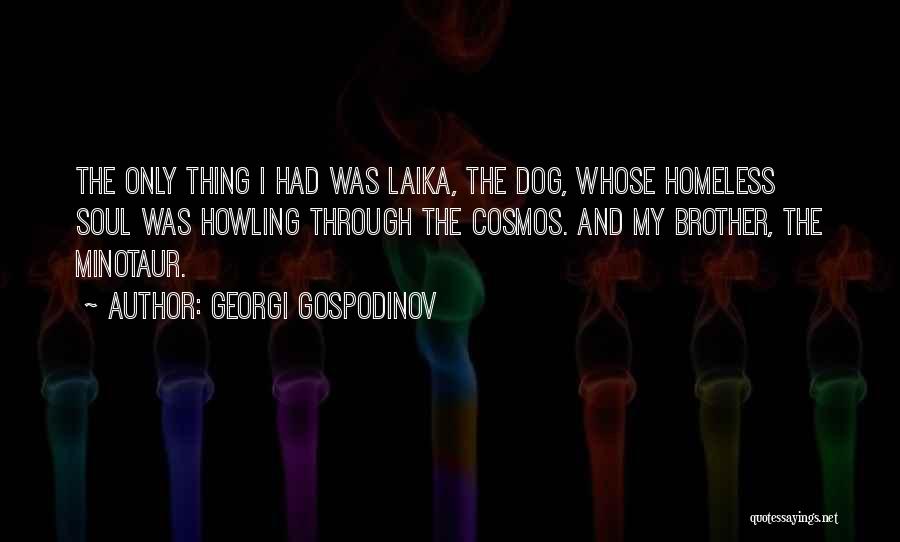 Georgi Gospodinov Quotes: The Only Thing I Had Was Laika, The Dog, Whose Homeless Soul Was Howling Through The Cosmos. And My Brother,