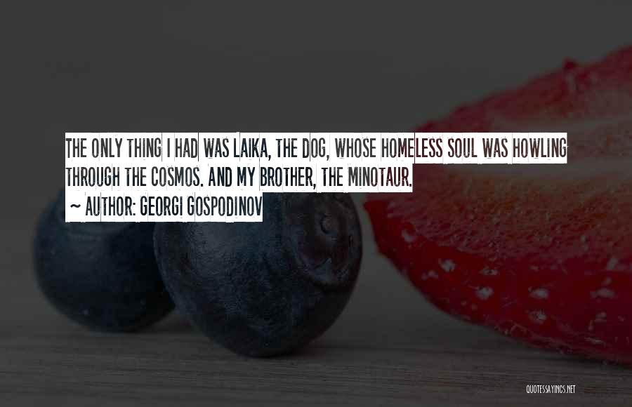 Georgi Gospodinov Quotes: The Only Thing I Had Was Laika, The Dog, Whose Homeless Soul Was Howling Through The Cosmos. And My Brother,