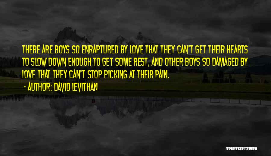 David Levithan Quotes: There Are Boys So Enraptured By Love That They Can't Get Their Hearts To Slow Down Enough To Get Some