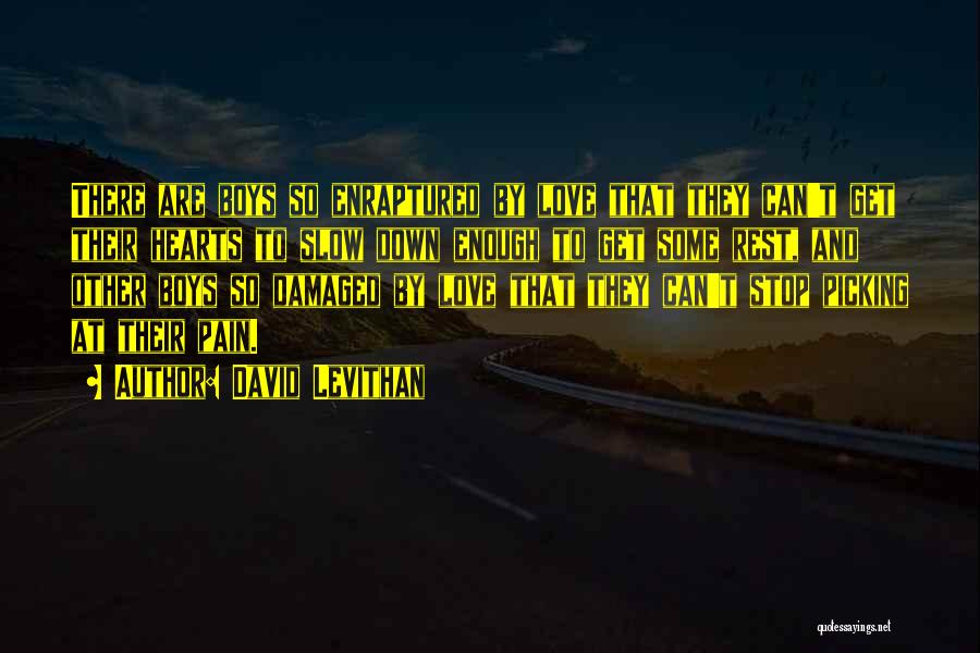 David Levithan Quotes: There Are Boys So Enraptured By Love That They Can't Get Their Hearts To Slow Down Enough To Get Some