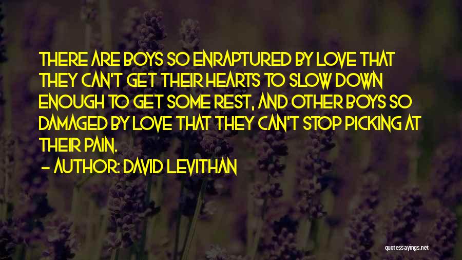 David Levithan Quotes: There Are Boys So Enraptured By Love That They Can't Get Their Hearts To Slow Down Enough To Get Some