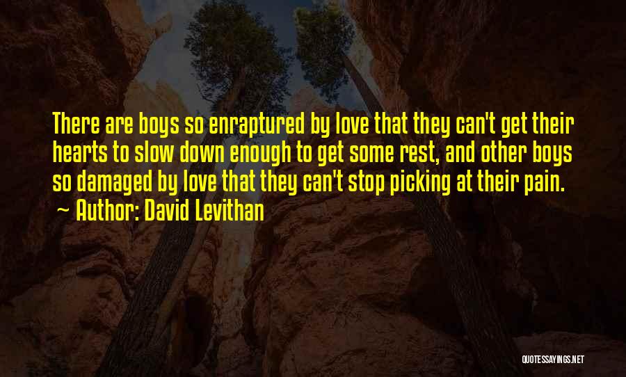 David Levithan Quotes: There Are Boys So Enraptured By Love That They Can't Get Their Hearts To Slow Down Enough To Get Some