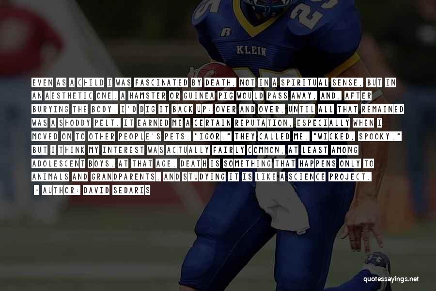 David Sedaris Quotes: Even As A Child I Was Fascinated By Death, Not In A Spiritual Sense, But In An Aesthetic One. A