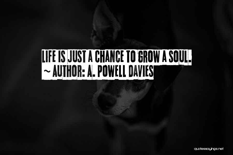 A. Powell Davies Quotes: Life Is Just A Chance To Grow A Soul.