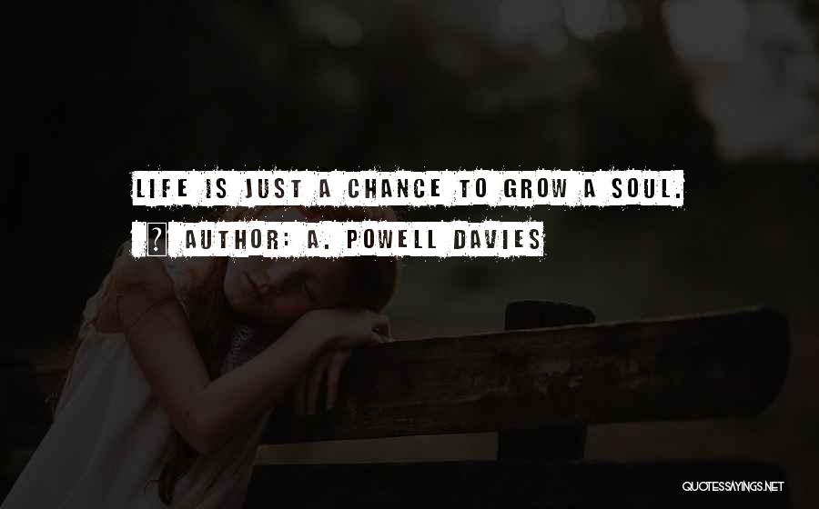 A. Powell Davies Quotes: Life Is Just A Chance To Grow A Soul.
