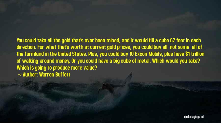 Warren Buffett Quotes: You Could Take All The Gold That's Ever Been Mined, And It Would Fill A Cube 67 Feet In Each