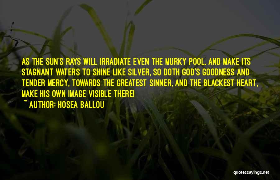 Hosea Ballou Quotes: As The Sun's Rays Will Irradiate Even The Murky Pool, And Make Its Stagnant Waters To Shine Like Silver, So