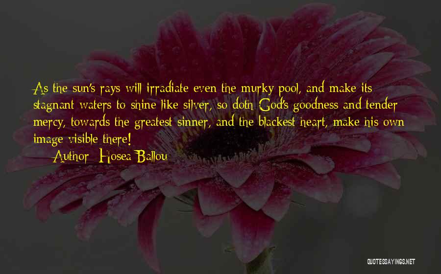 Hosea Ballou Quotes: As The Sun's Rays Will Irradiate Even The Murky Pool, And Make Its Stagnant Waters To Shine Like Silver, So