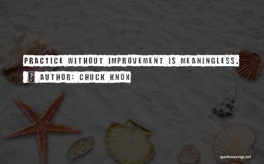 Chuck Knox Quotes: Practice Without Improvement Is Meaningless.