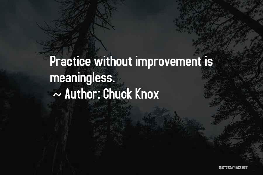 Chuck Knox Quotes: Practice Without Improvement Is Meaningless.