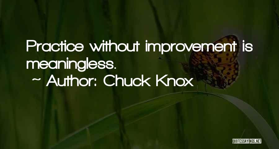 Chuck Knox Quotes: Practice Without Improvement Is Meaningless.