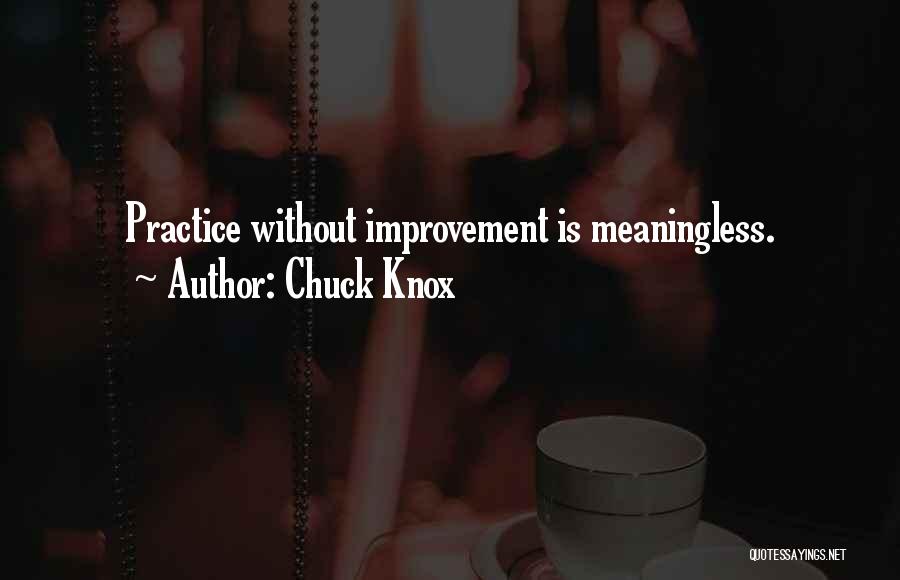 Chuck Knox Quotes: Practice Without Improvement Is Meaningless.