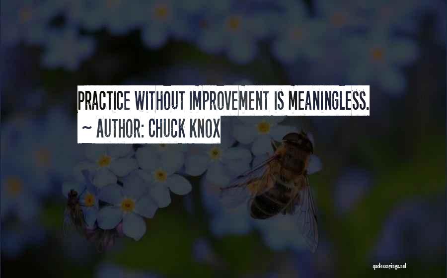 Chuck Knox Quotes: Practice Without Improvement Is Meaningless.