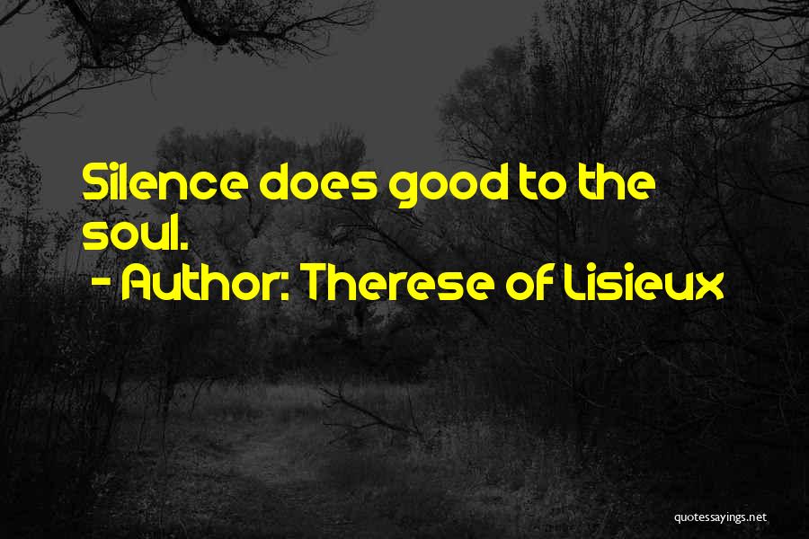 Therese Of Lisieux Quotes: Silence Does Good To The Soul.