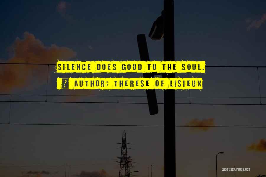Therese Of Lisieux Quotes: Silence Does Good To The Soul.