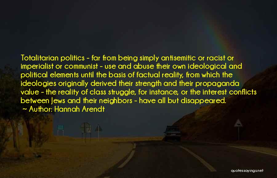 Hannah Arendt Quotes: Totalitarian Politics - Far From Being Simply Antisemitic Or Racist Or Imperialist Or Communist - Use And Abuse Their Own