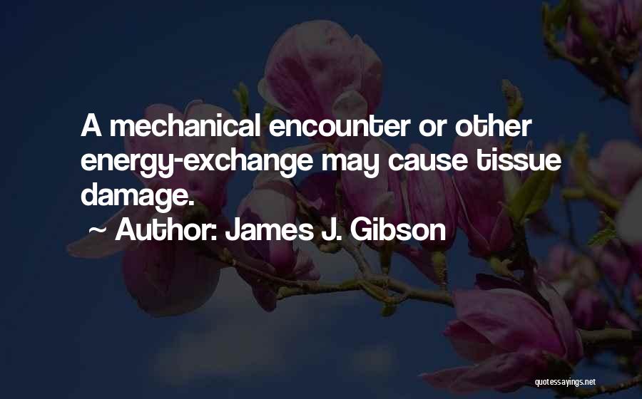 James J. Gibson Quotes: A Mechanical Encounter Or Other Energy-exchange May Cause Tissue Damage.