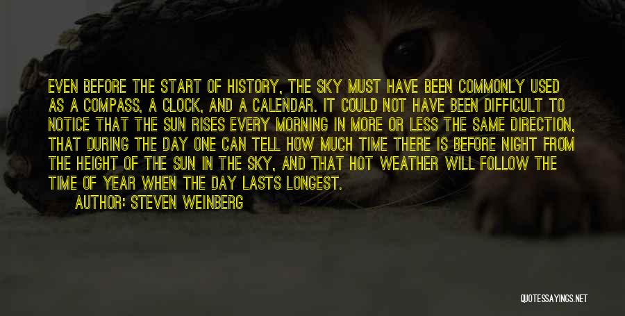 Steven Weinberg Quotes: Even Before The Start Of History, The Sky Must Have Been Commonly Used As A Compass, A Clock, And A