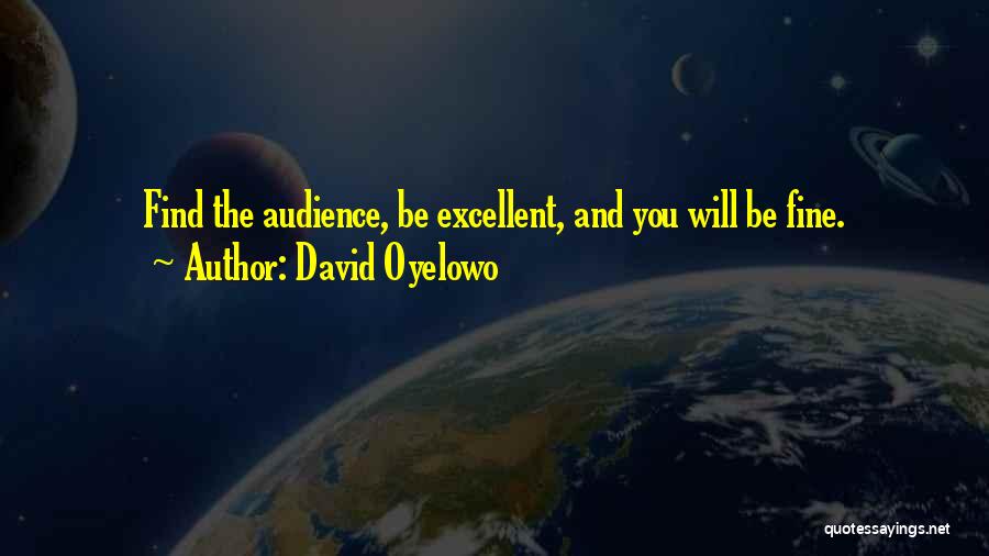 David Oyelowo Quotes: Find The Audience, Be Excellent, And You Will Be Fine.