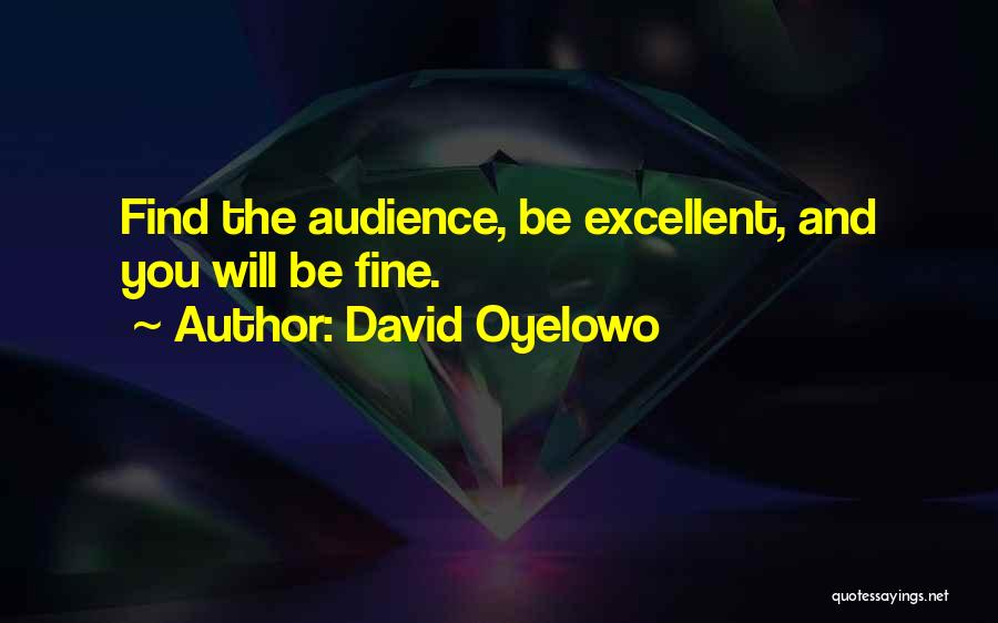 David Oyelowo Quotes: Find The Audience, Be Excellent, And You Will Be Fine.