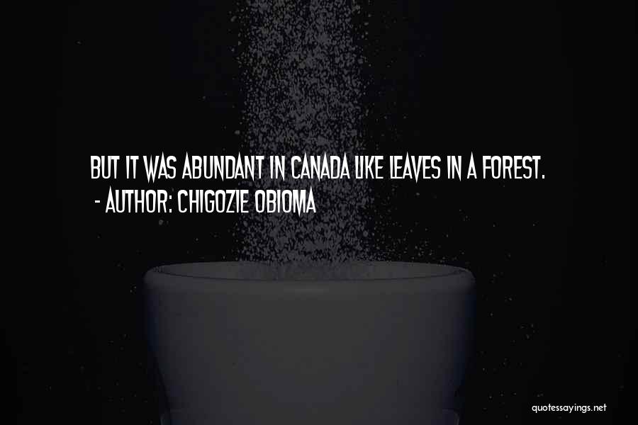 Chigozie Obioma Quotes: But It Was Abundant In Canada Like Leaves In A Forest.