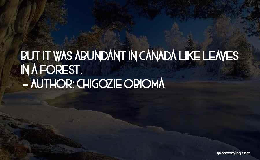 Chigozie Obioma Quotes: But It Was Abundant In Canada Like Leaves In A Forest.