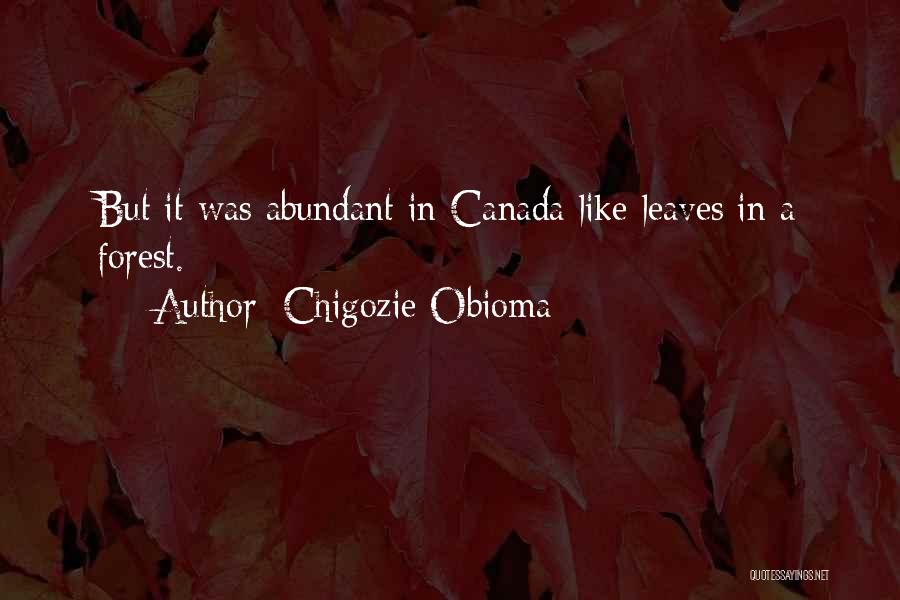 Chigozie Obioma Quotes: But It Was Abundant In Canada Like Leaves In A Forest.