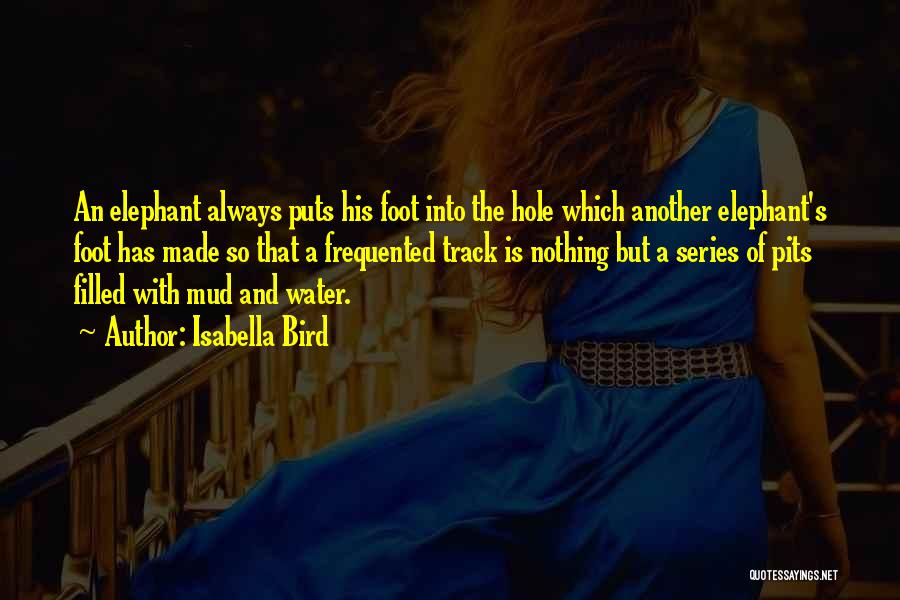 Isabella Bird Quotes: An Elephant Always Puts His Foot Into The Hole Which Another Elephant's Foot Has Made So That A Frequented Track