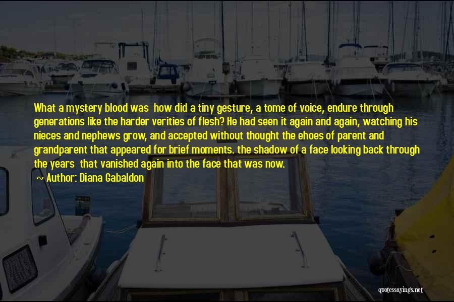 Diana Gabaldon Quotes: What A Mystery Blood Was How Did A Tiny Gesture, A Tome Of Voice, Endure Through Generations Like The Harder