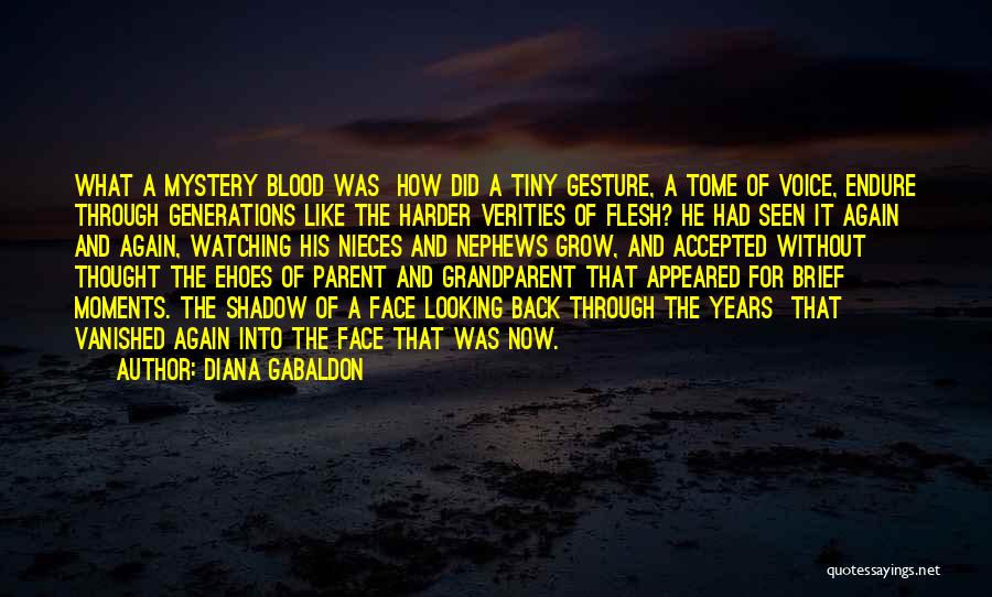 Diana Gabaldon Quotes: What A Mystery Blood Was How Did A Tiny Gesture, A Tome Of Voice, Endure Through Generations Like The Harder